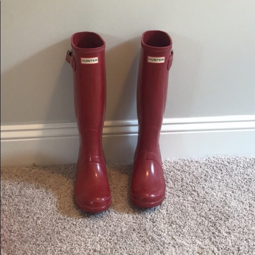 Red hunter boots